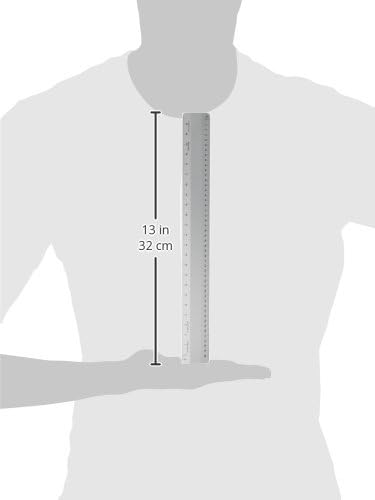 Alumicolor Architect 12 inch Ruler w/ 4 Bevel Scale for Drawing, Drafting & Engineering, Left to Right Calibrations Divided by 1/32, 1/16, 1/8, 1/4, Silver
