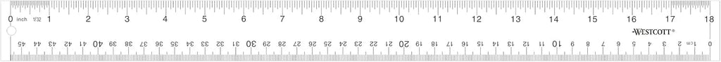 Westcott 18-Inch Acrylic Clear Ruler Set with Raised Beveled Edges, Scratch-Resistant Design, 12-Pack (10564)