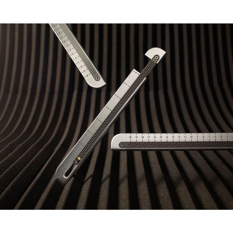 Craighill Metrolog Ruler - 8” Dual Scale Imperial & Metric Caliper Ruler, Precision Measuring up to 8 Inches or 20 Centimeters, Durable Aluminum, Telescoping Feature, 3.67oz