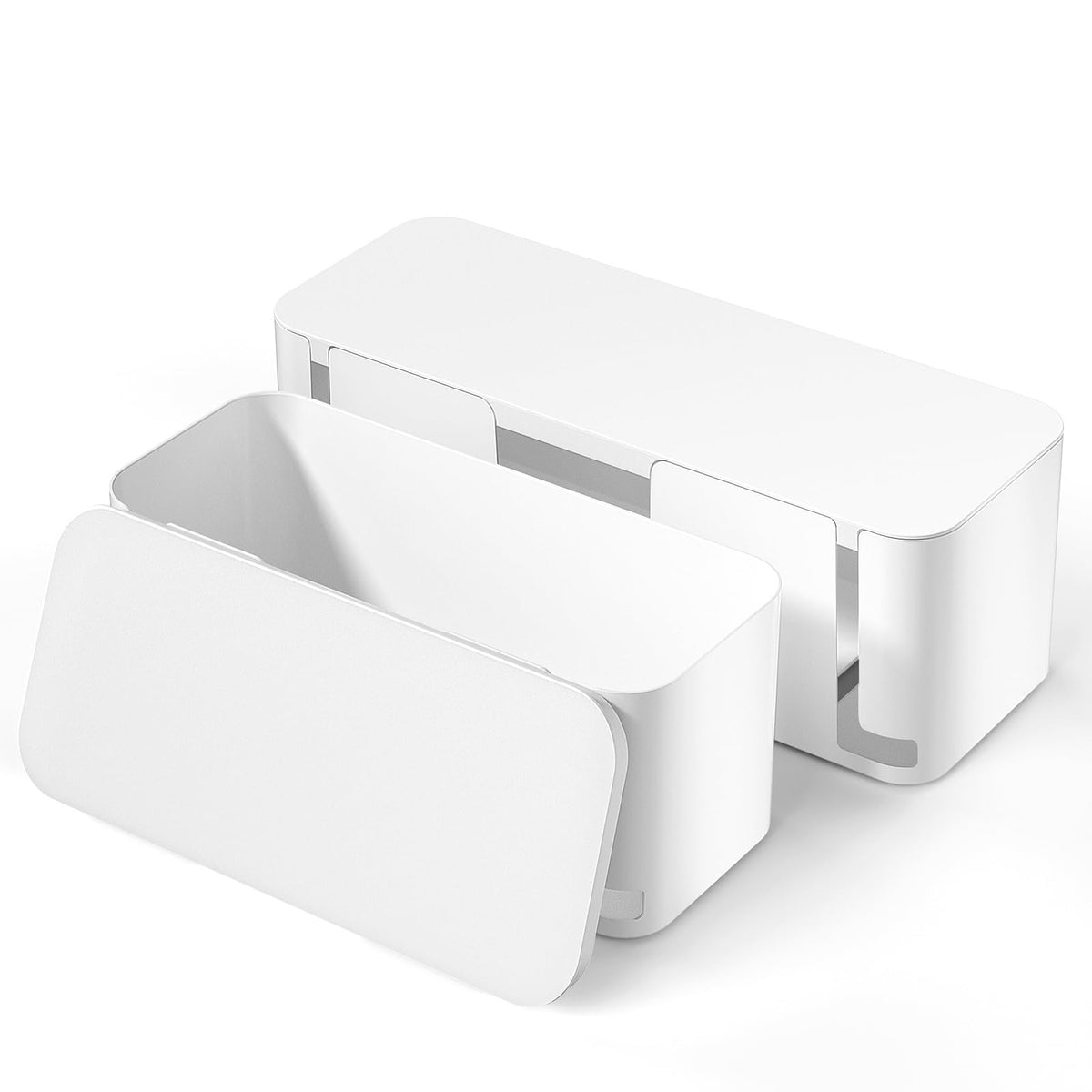 YECAYE Cable Management Box, White, XL+M, 2 Pack