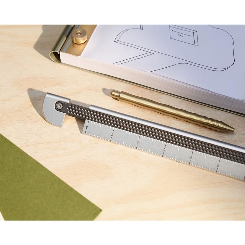 Craighill Metrolog Ruler - 8” Dual Scale Imperial & Metric Caliper Ruler, Precision Measuring up to 8 Inches or 20 Centimeters, Durable Aluminum, Telescoping Feature, 3.67oz