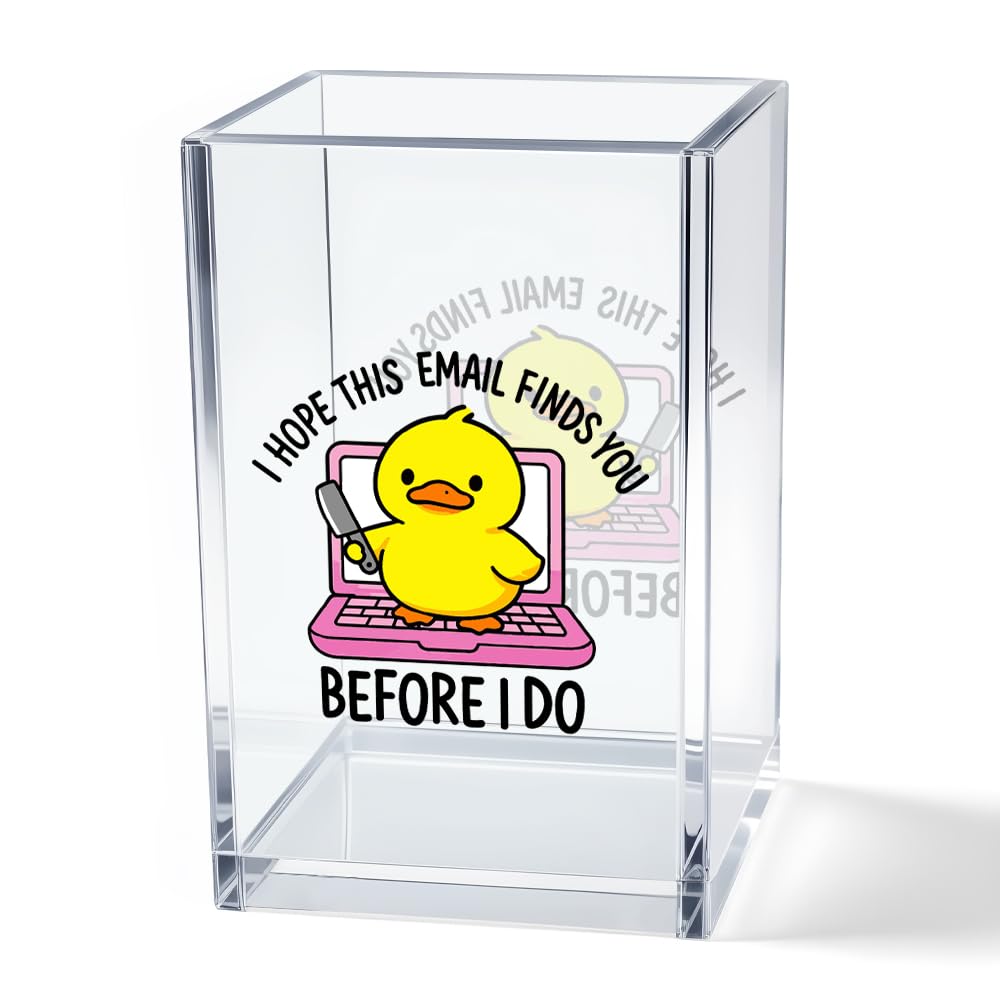It's Fine I'm Fine Acrylic Cosmetic Pencil Pen Holder Cup, Funny Black Cat Pen Holder Cup, Cat Lover Gift for Women Men, Office Sarcastic Gifts for Women Men Colleague Boss