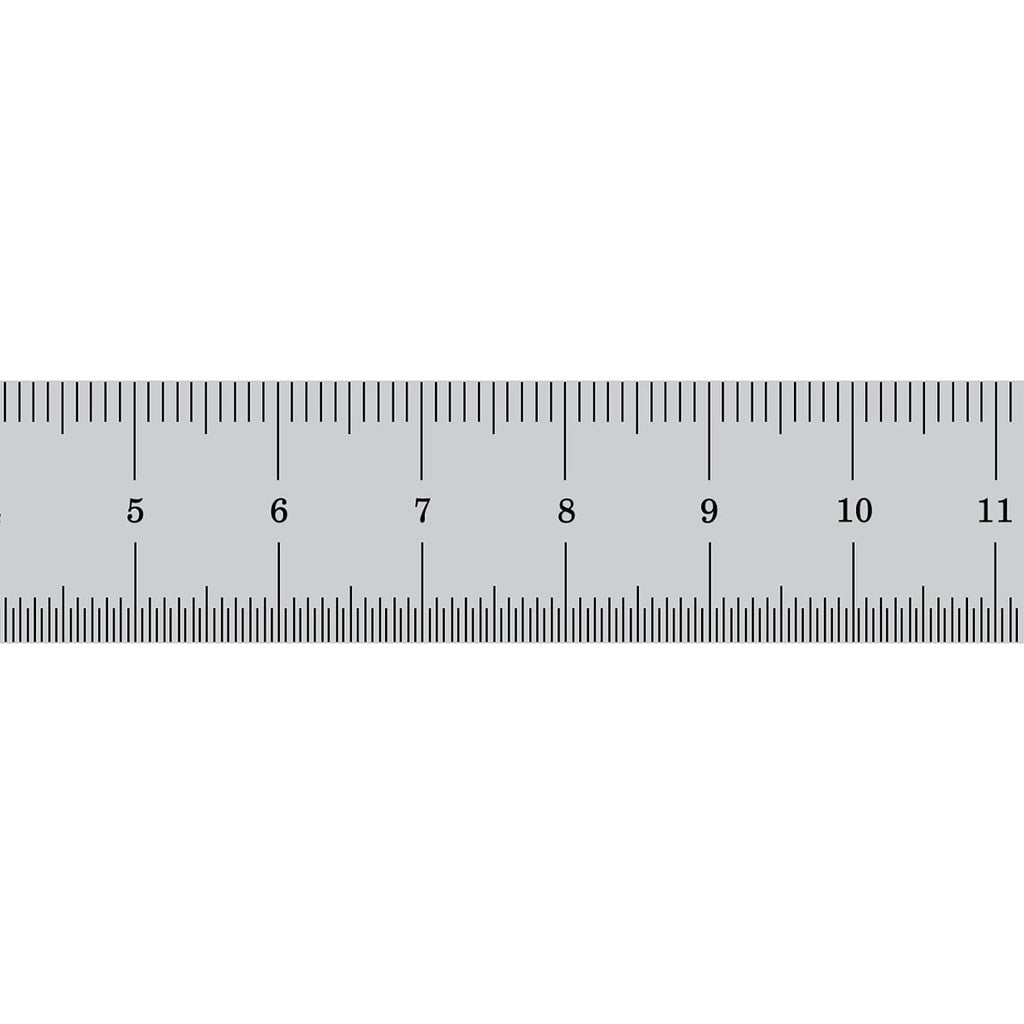 PEC Tools Made in USA 6"/150mm Rigid D/M Metal Ruler, 10ths 50ths 1mm 0.5mm