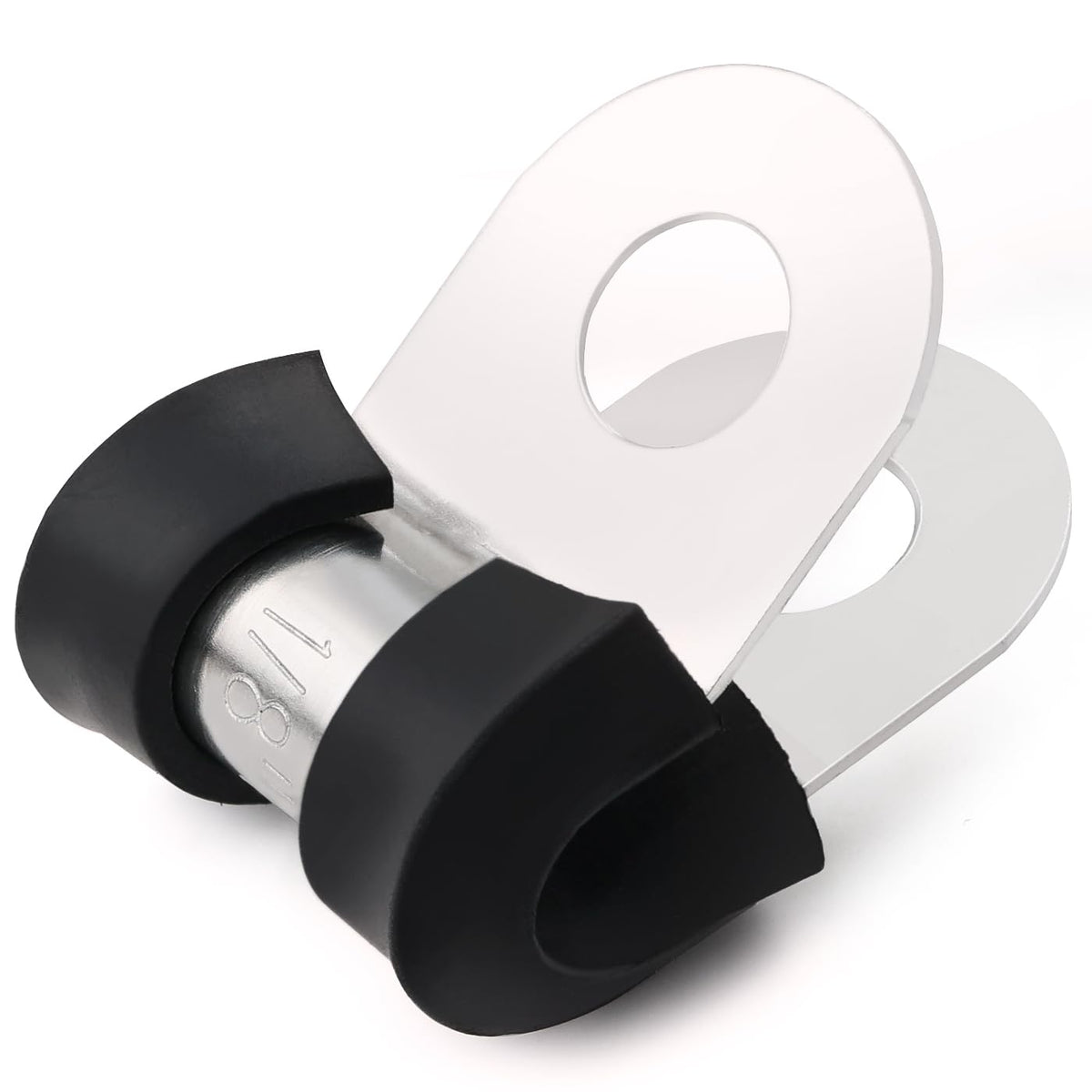 OURU 1-1/4 Inch Cable Clamps, Rubber Coated Insulated Clamps, 50pcs, 32mm
