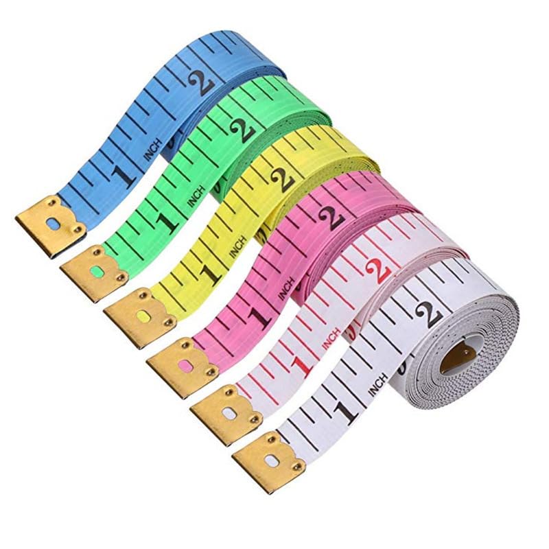 2pcs 150cm/60inch Body Measuring Ruler Sewing Tailor Tape Measure Centimeter Meter Sewing Measuring Tape, Random Color