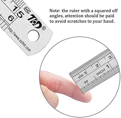 ZZTX Metal Ruler 6 Inches Stainless Steel 6 Pack