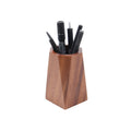 Walnut Wooden Pencil Holder Cup for Desk Natural Wood Pen Holder Stand for Office Home (Square)