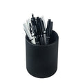Leather Pen Holder, Brown Pencil Holder, Desktop Elegant Pen Holder for Desk, Stationery Organizer for School Office Home Dorm (3.3" x 3.3" x 4", Brown)