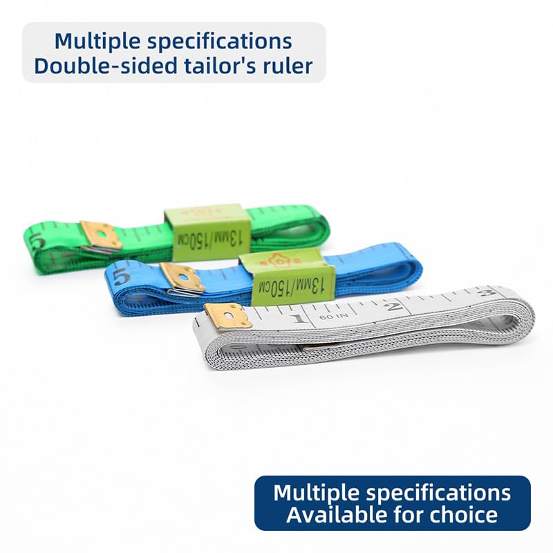 2pcs 150cm/60inch Body Measuring Ruler Sewing Tailor Tape Measure Centimeter Meter Sewing Measuring Tape, Random Color
