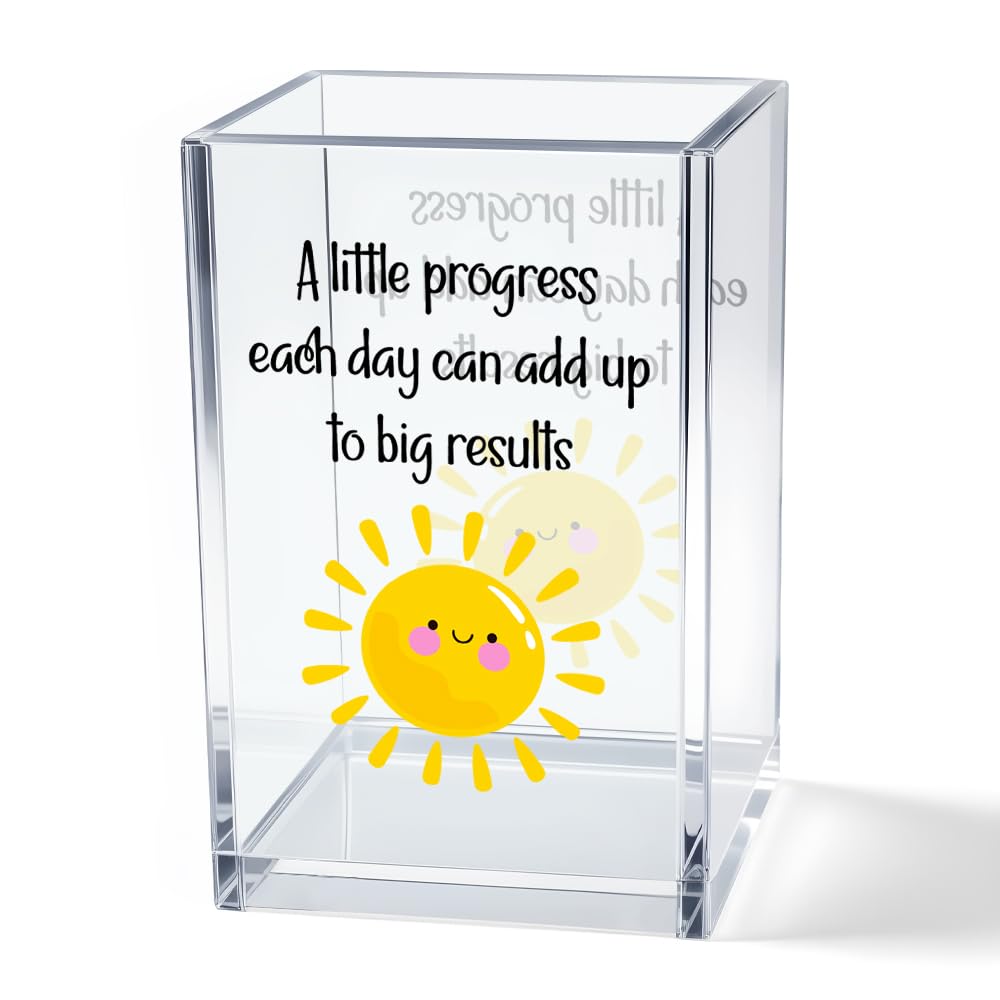 Just Breathe Acrylic Cosmetic Pencil Pen Holder Cup, Hope Inspirational Makeup Brush Organizer Holder, Women Faith Gifts, Encouragement Gifts for Women Mom Daughter Sister Friend Yoga Teacher