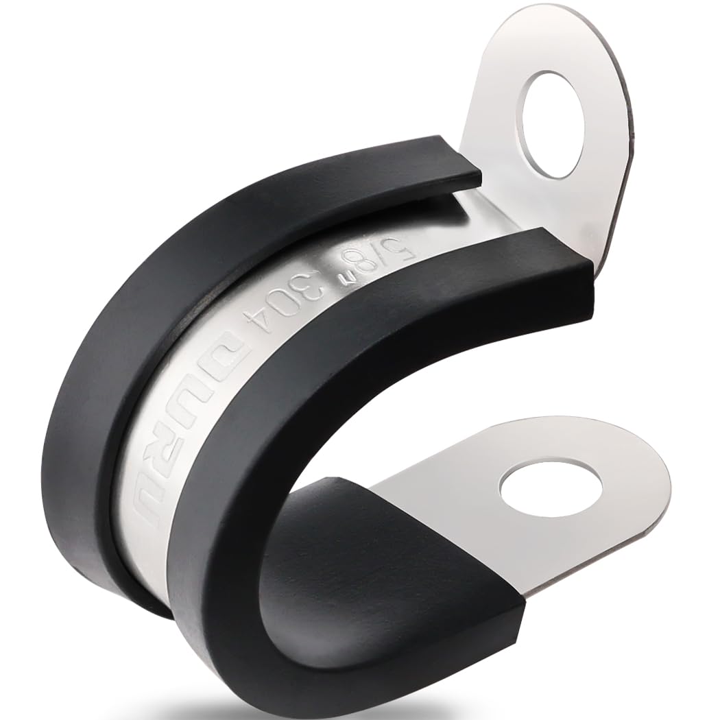 OURU 1-1/4 Inch Cable Clamps, Rubber Coated Insulated Clamps, 50pcs, 32mm