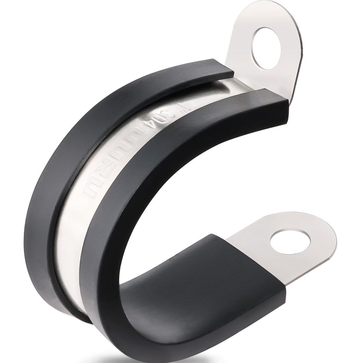 OURU 1-1/4 Inch Cable Clamps, Rubber Coated Insulated Clamps, 50pcs, 32mm
