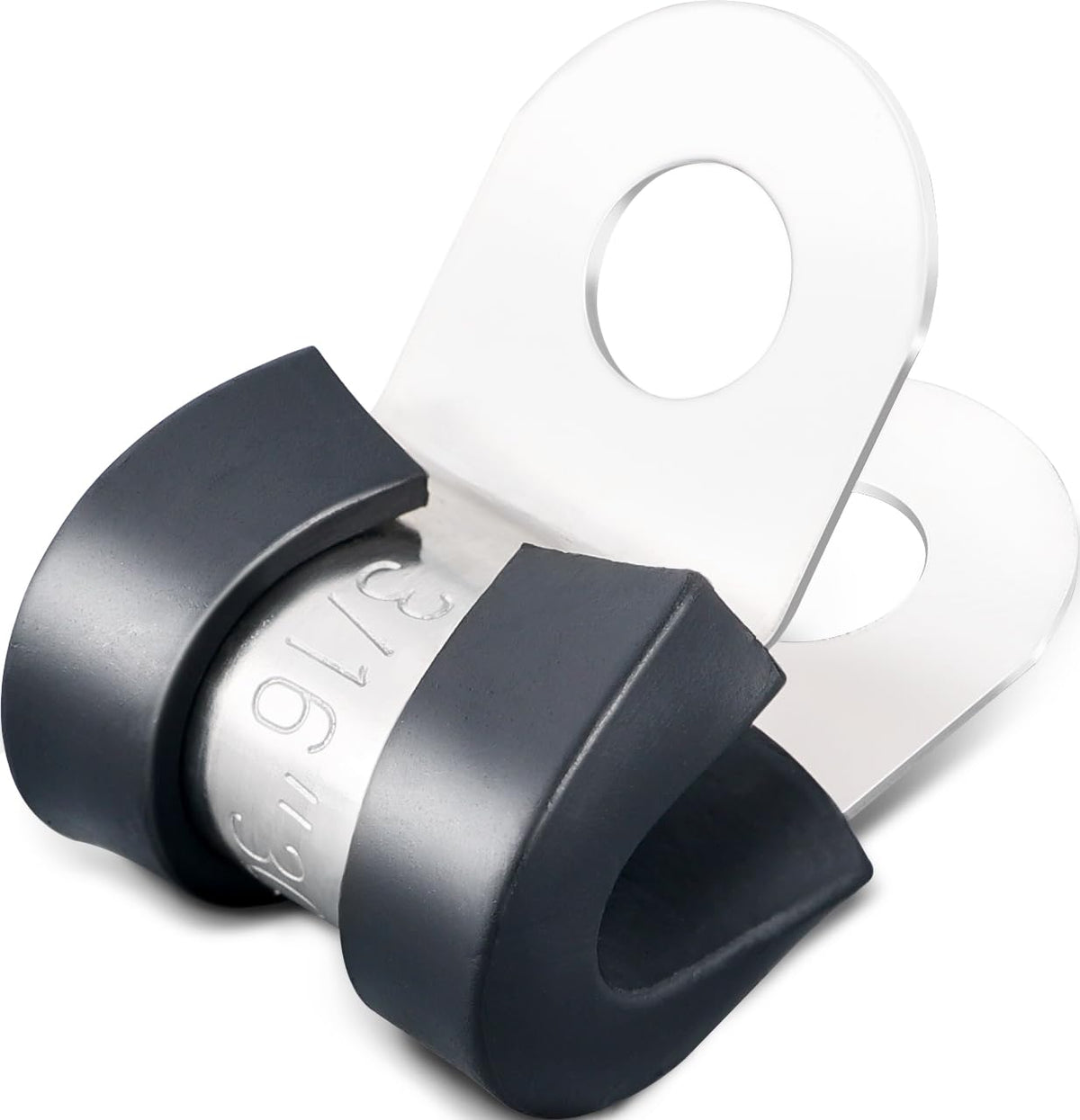 OURU 1-1/4 Inch Cable Clamps, Rubber Coated Insulated Clamps, 50pcs, 32mm