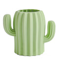 Silicone Pen Holder Cactus Cute Pencil Holder Cup Pot for Desk for Kids Office Decor Desk Organizer Makeup brush Holder Toothbrush Holder (Green)