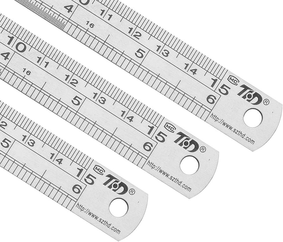 ZZTX Metal Ruler 6 Inches Stainless Steel 6 Pack