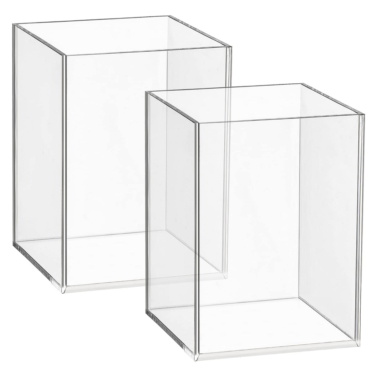4 Pieces Clear Acrylic Pen Holder Round Acrylic Pencil Cup Clear Makeup Bush Holder Acrylic Desktop Stationery Organizer for Office School Home Desk Accessories (4 Pack, Round)
