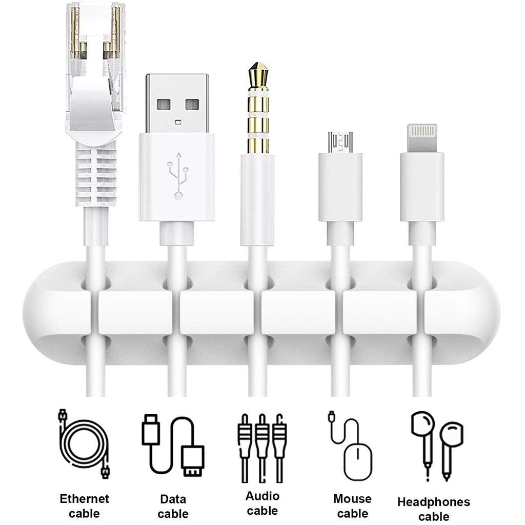 INCHOR Cord Organizer for Desk, White Cable Organizer Cable Clips 2 Pack