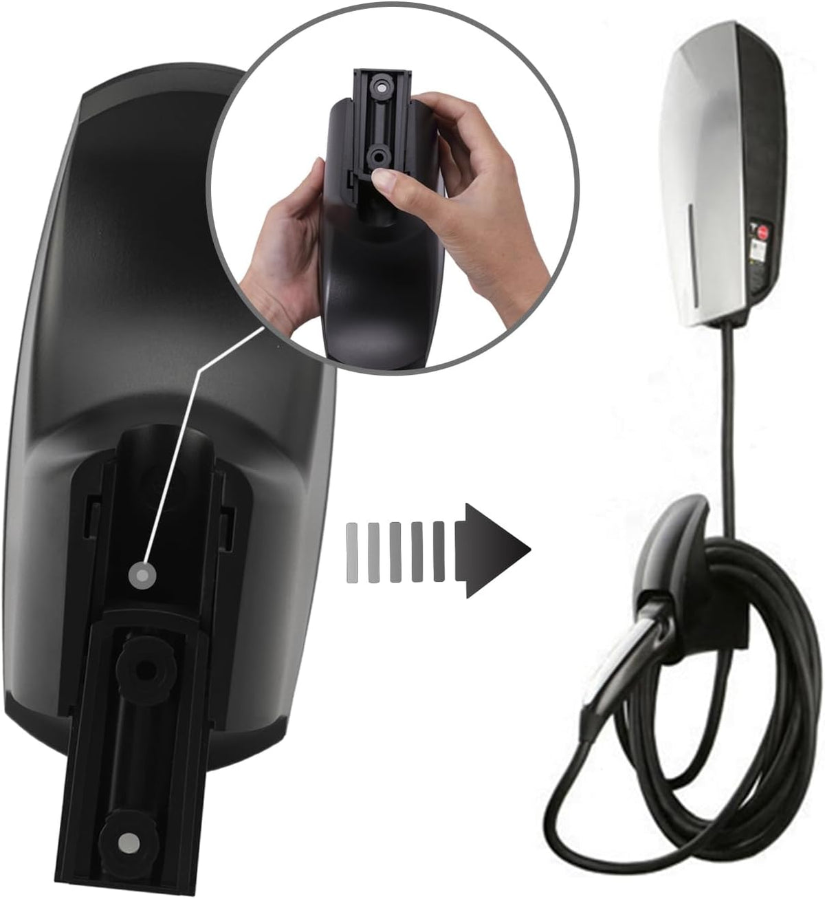 SEVEN SPARTA Charging Cable Holder Wall Mount for Tesla Charger, Black