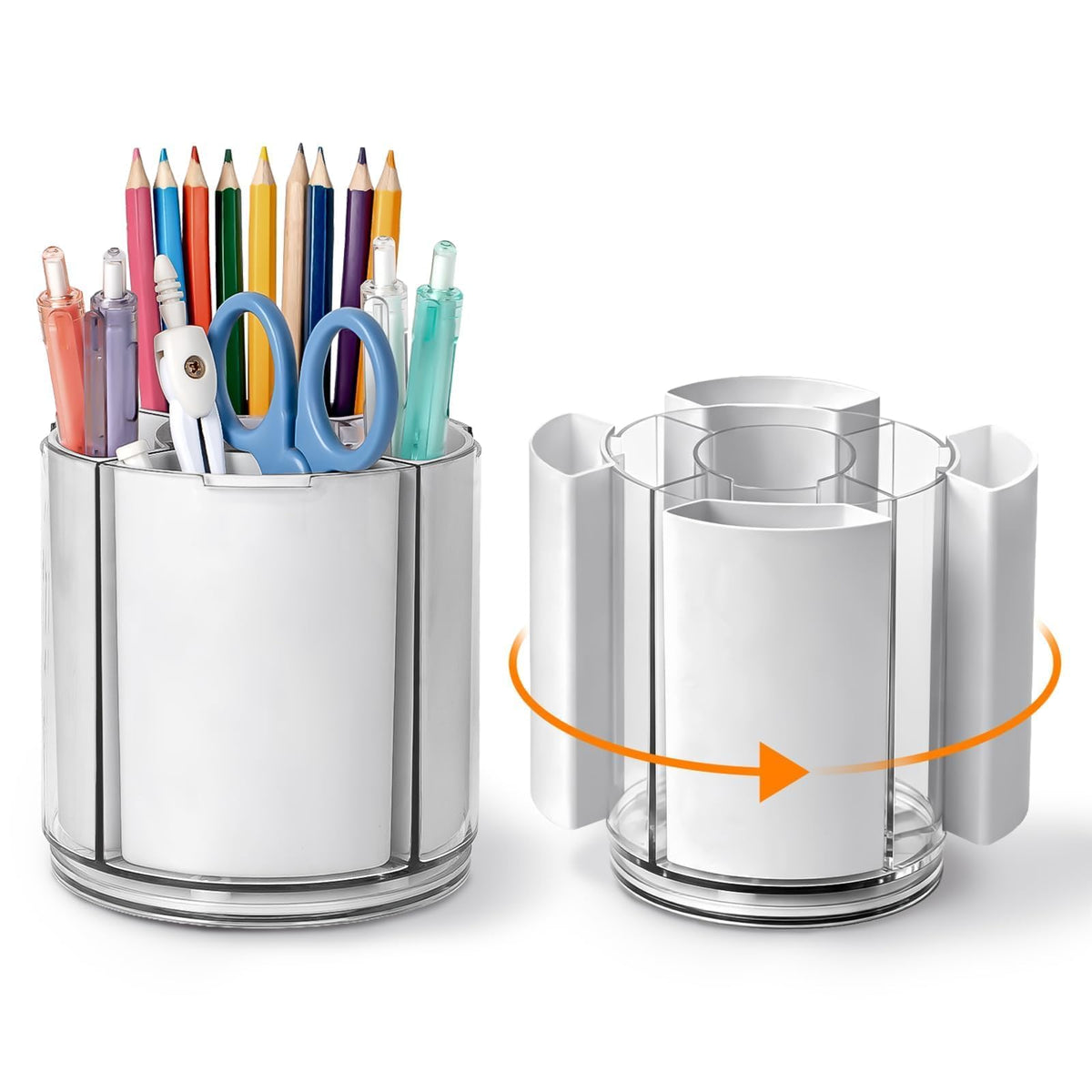 360° Rotating Pen Holder for Desk Adjustable Pencil Organizer, Blue