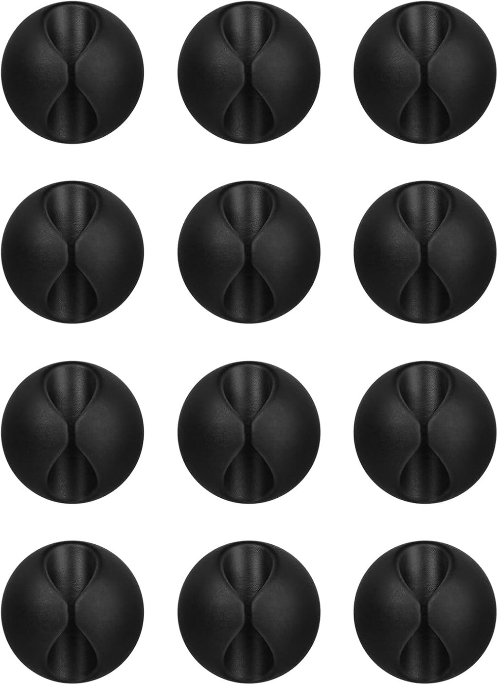 Flezoo 12PCS Black Adhesive Cable Clips Cord Organizer for Wire Management