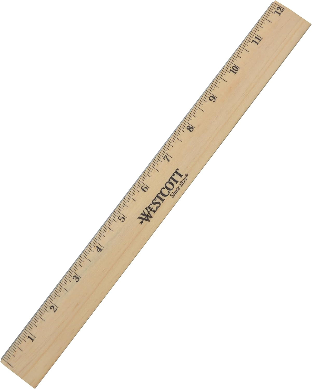 Westcott 05011 Beveled Edge Wooden Ruler, 12 Inch