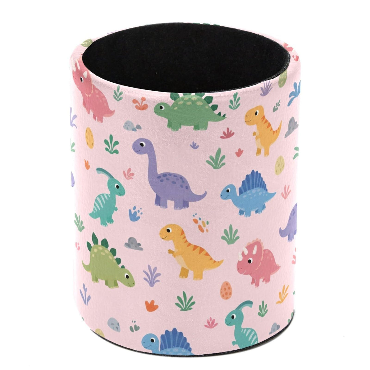 Vintage Owl and Flower Leather Pen Holder for Desk, Multifunctional Desktop Organizer Pencil Cup, Desktop Caddy Stationery Organizer for School Home Office Desk Accessories