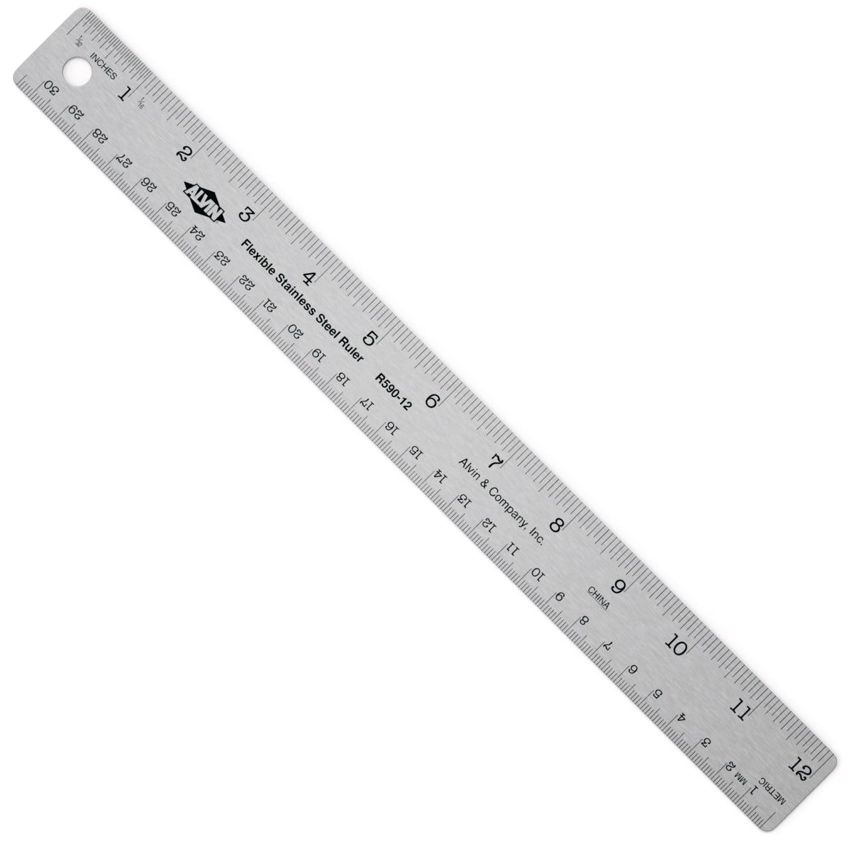 ALVIN Stainless Steel Ruler 24 Inches Model R590-24 Drawing and Design Tool for Students and Professionals, Great for Drafting, Architecture, Engineering, and Art - Stainless Steel Ruler -24 Inches