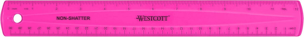 Westcott Shatterproof Ruler, Assorted Translucent Colors, 12" (Pack of 3)