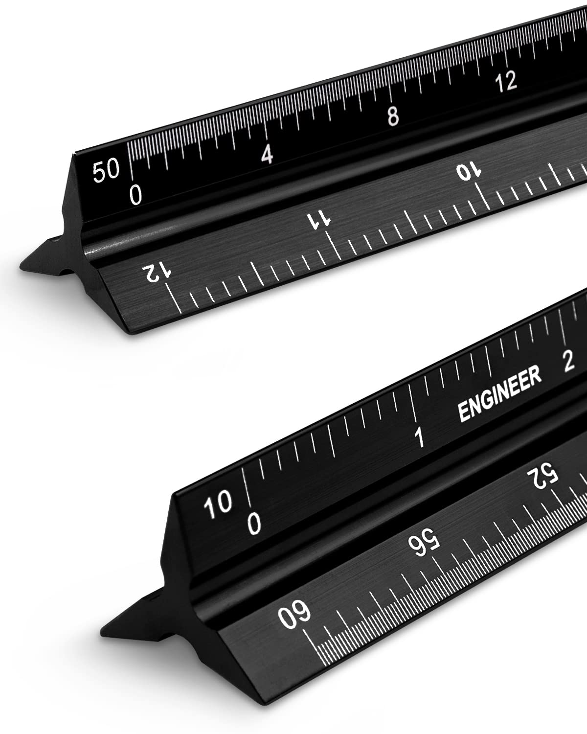 Architectural Scale Ruler 3 Pack Aluminum Triangular Ruler 12 Inch Imperial Metal Scale Ruler for Blueprint Drafting Ruler for Architect, Civil Engineer, Draftsman