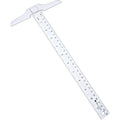Pangda 1 Pcs 12 Inch T-Square Ruler Plastic for Drafting Drawing