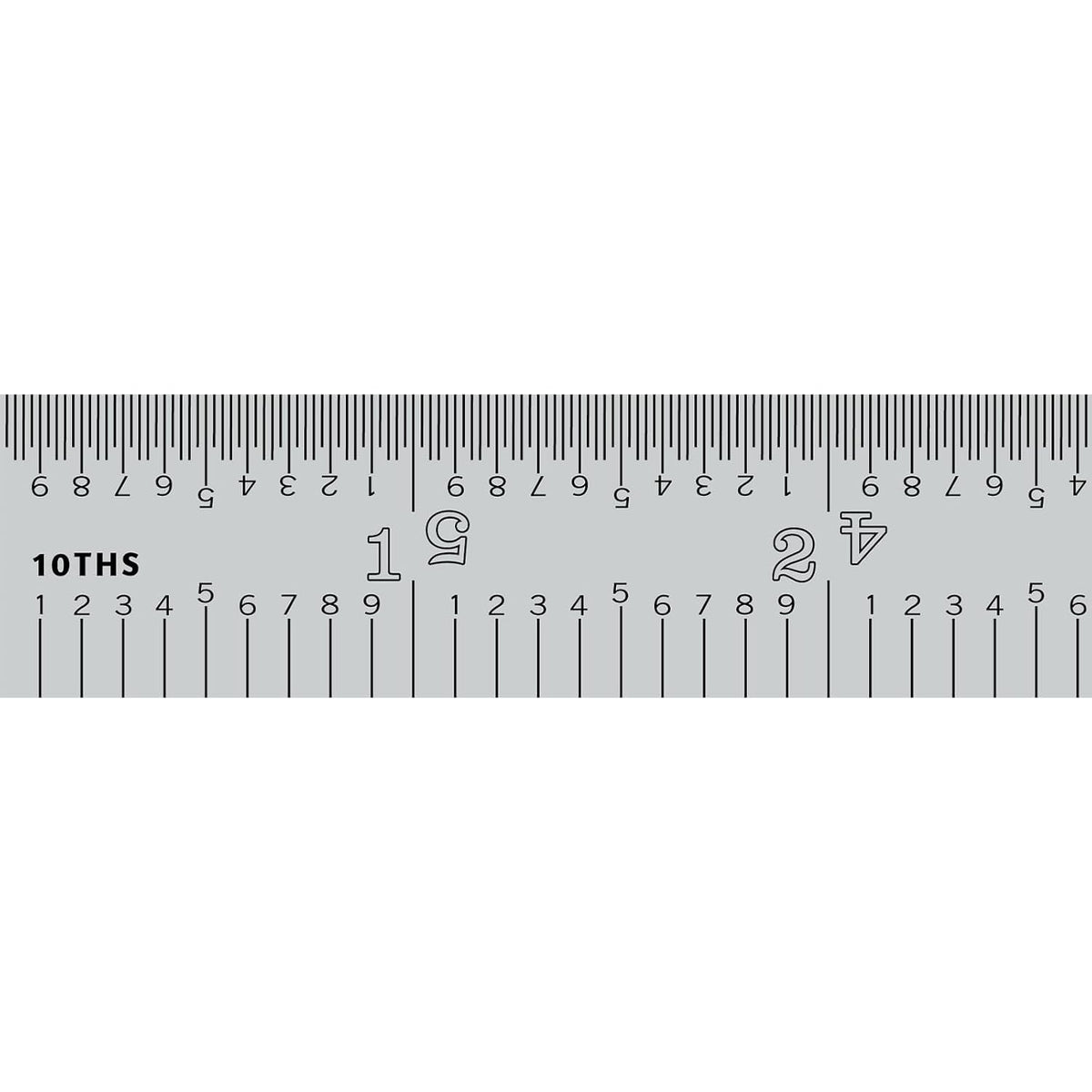 PEC Tools Made in USA 6"/150mm Rigid D/M Metal Ruler, 10ths 50ths 1mm 0.5mm