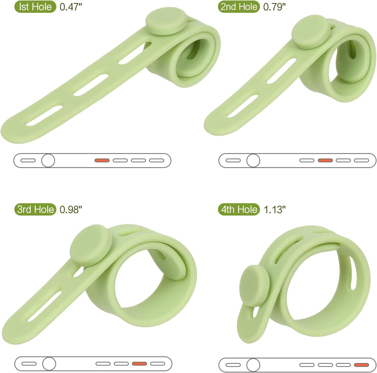 Donruby 24Pcs Silicone Cable Ties, Reusable Cord Organizer Straps, 4 Colors