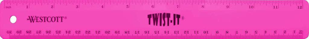 Westcott 12" Twist It Flexible Ruler, Assorted Colors