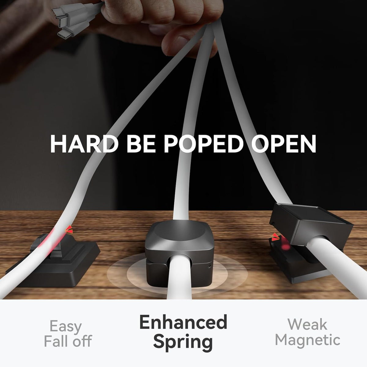 Daisyhome Rotatable Cord Organizer, Strong Adhesive Spring Cable Clips
