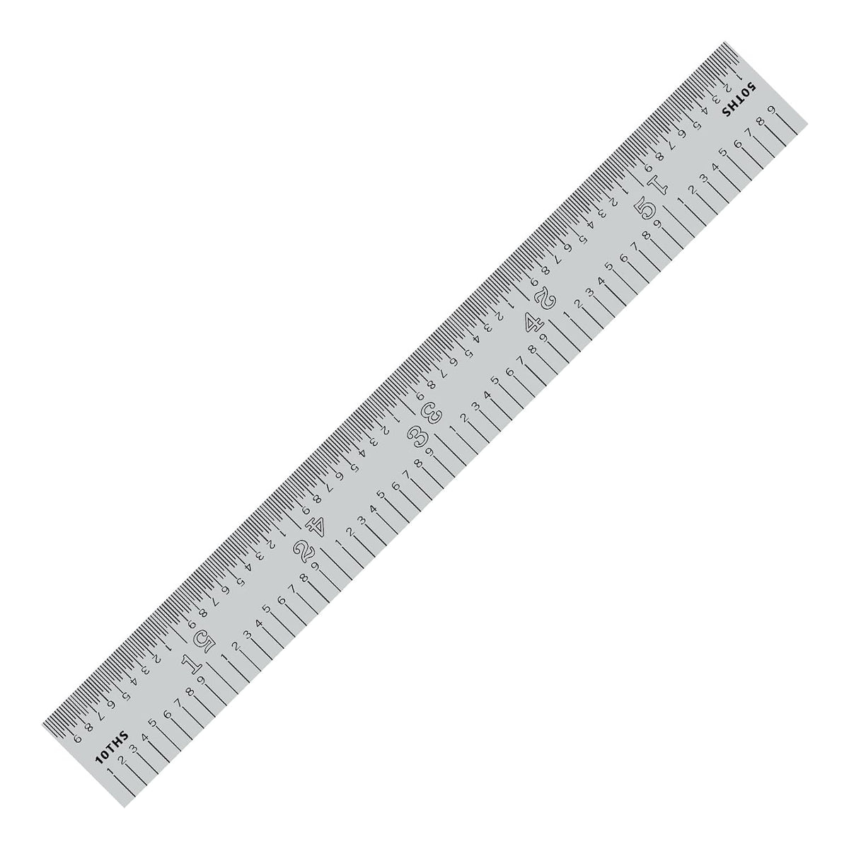 PEC Tools Made in USA 6"/150mm Rigid D/M Metal Ruler, 10ths 50ths 1mm 0.5mm