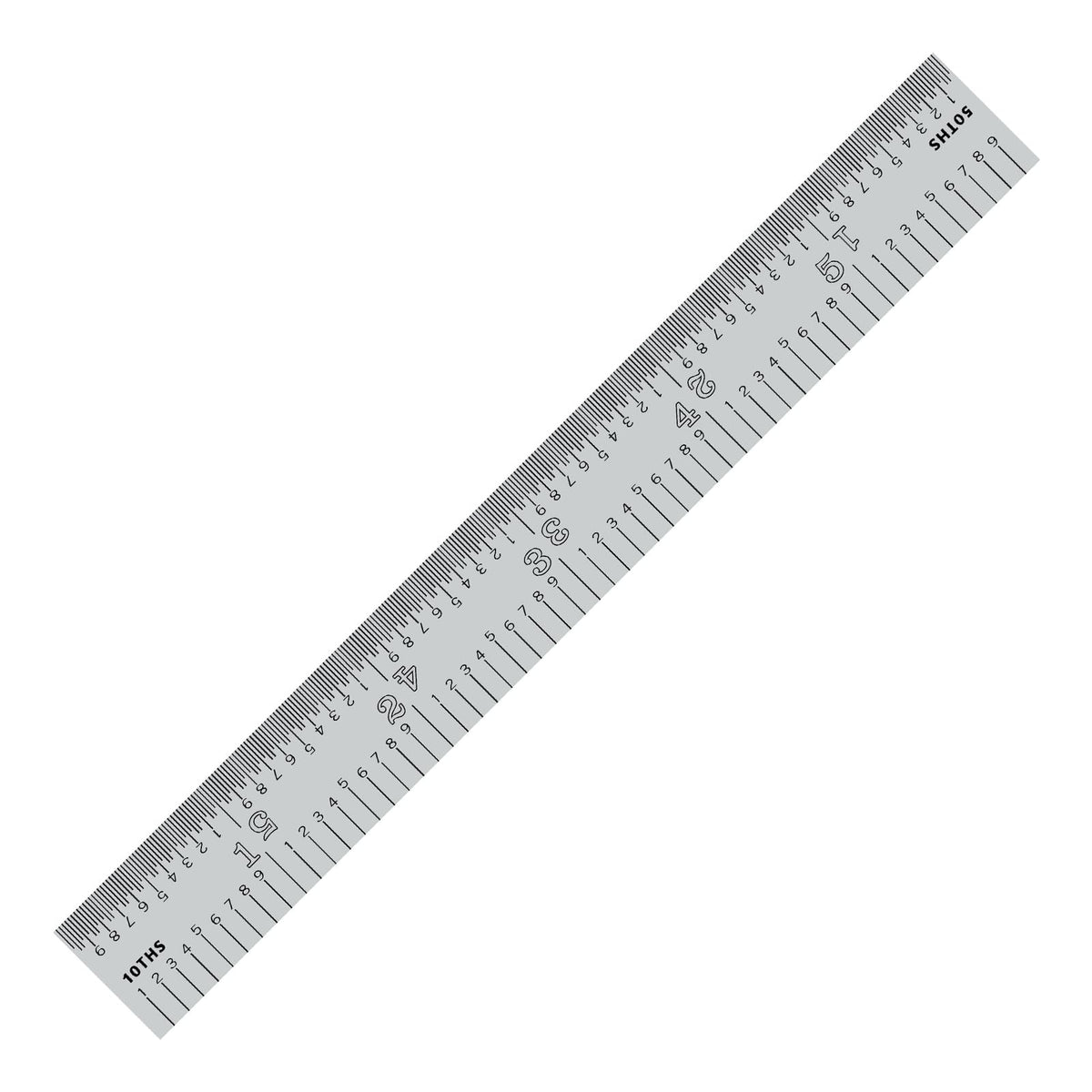 PEC Tools Made in USA 6"/150mm Rigid D/M Metal Ruler, 10ths 50ths 1mm 0.5mm