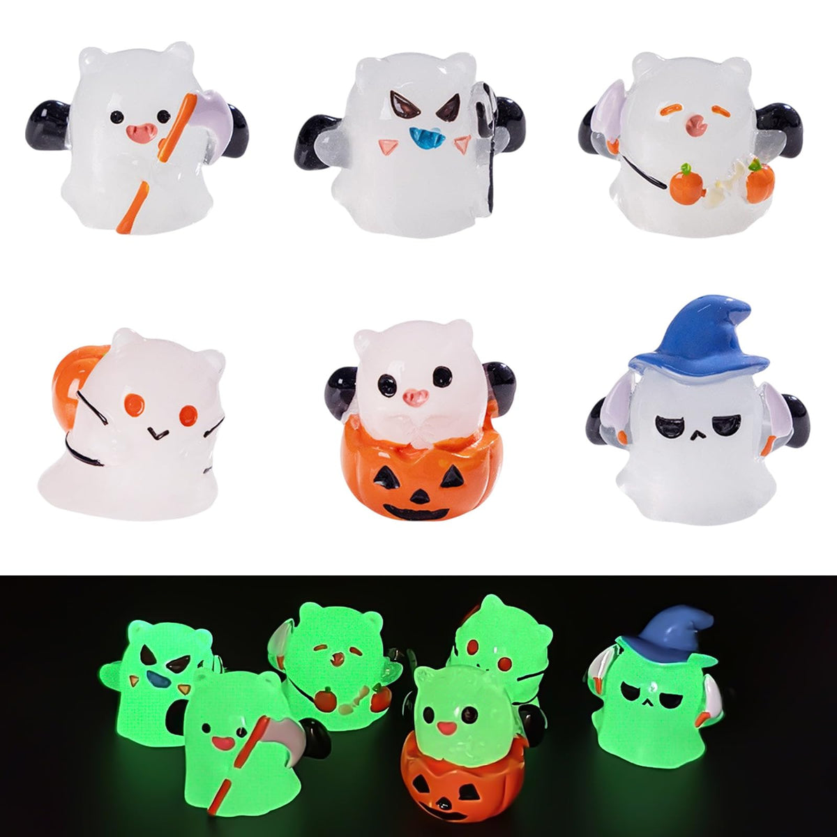 Halloween Ghost Figurine - Spooky Resin Pen Holder Statue, Cute Decor for Halloween Decorations Indoor, Funny Porch and Indoor Spooky Home Decor Gifts