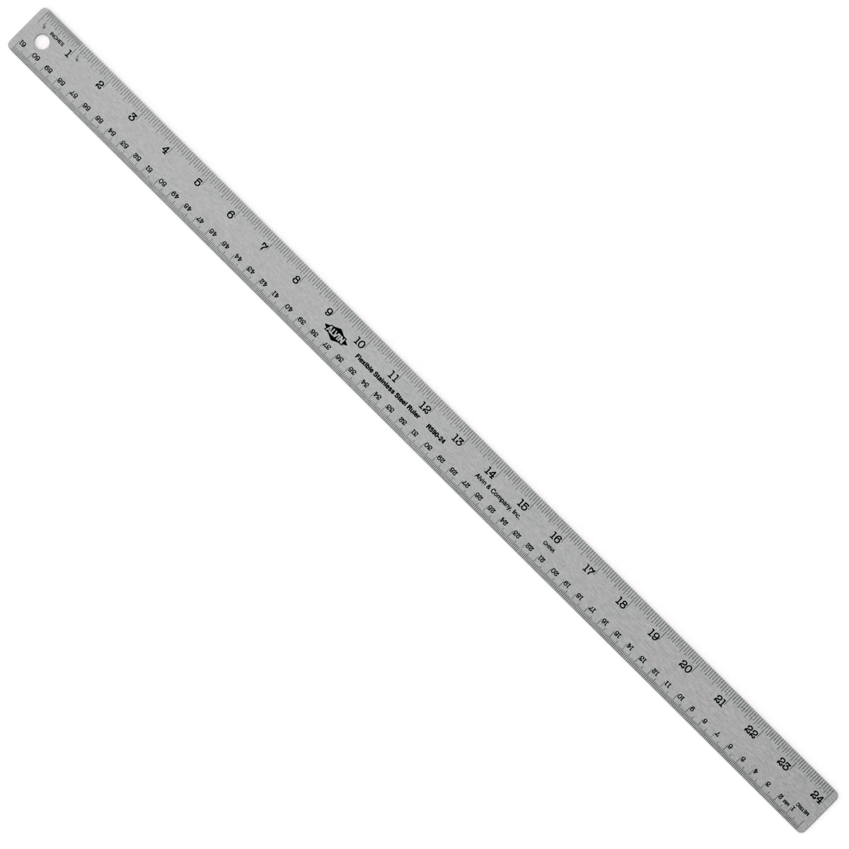 ALVIN Stainless Steel Ruler 24 Inches Model R590-24 Drawing and Design Tool for Students and Professionals, Great for Drafting, Architecture, Engineering, and Art - Stainless Steel Ruler -24 Inches