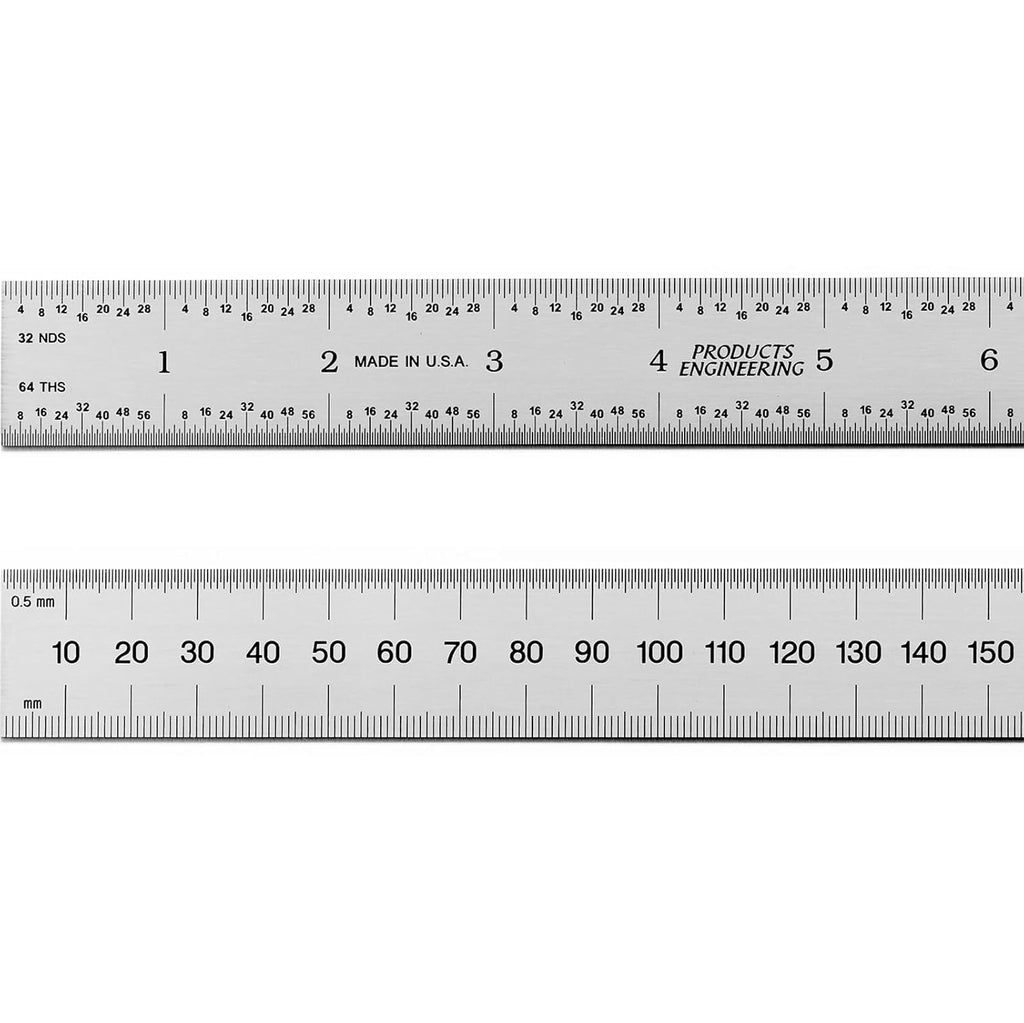 PEC Tools 48"/1200mm Metal Ruler, Rigid, English & Metric, High Precision