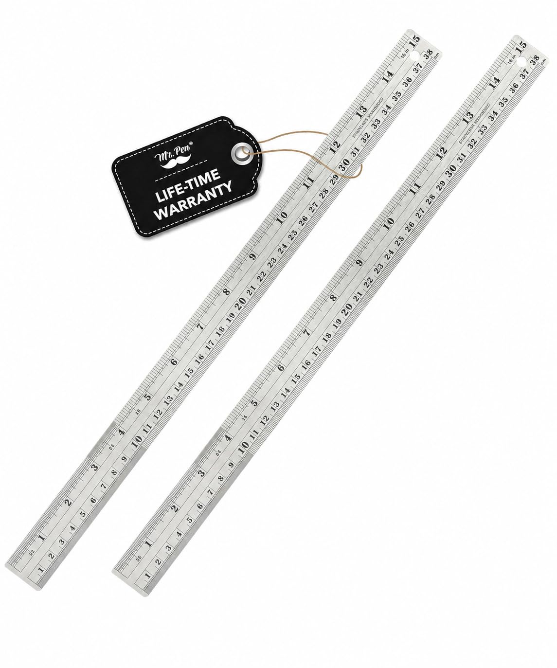 Mr. Pen- Metal Straight Edge Ruler, 2 Pack, 6" and 12", Rose Gold