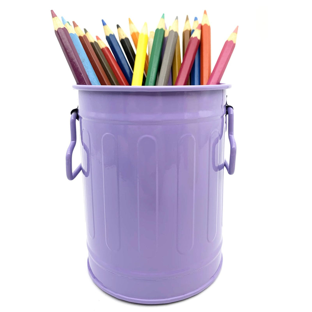 Desk Pen Holder, Metal Pencil Holder for Desk, Desk Organizer with Handle, Makeup Brush Holders, Pencil Cup, Desktop Storage Organizer for Office, School, Home (Purple)