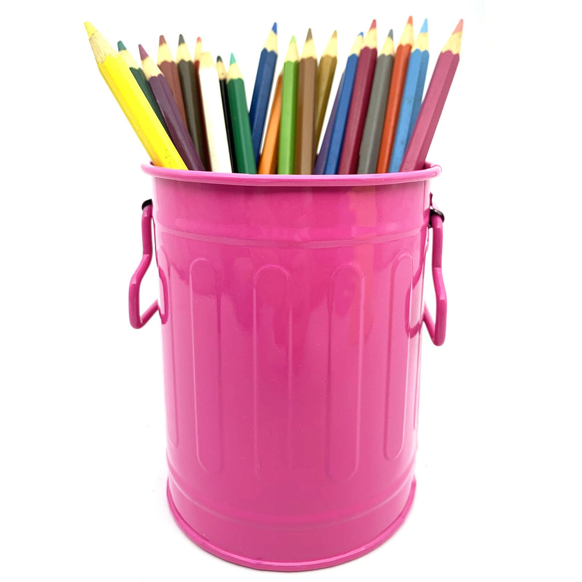 Desk Pen Holder, Metal Pencil Holder for Desk, Desk Organizer with Handle, Makeup Brush Holders, Pencil Cup, Desktop Storage Organizer for Office, School, Home (Purple)