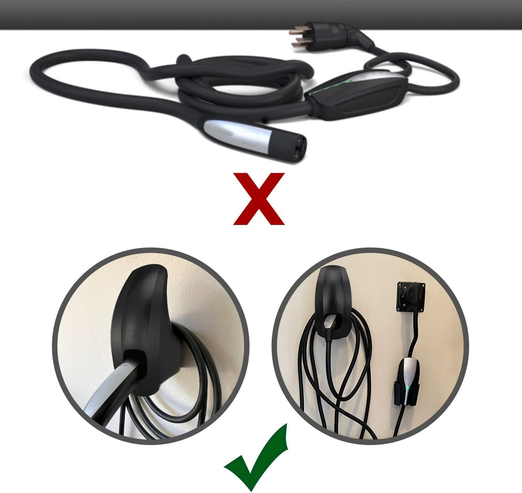 SEVEN SPARTA Charging Cable Holder Wall Mount for Tesla Charger, Black