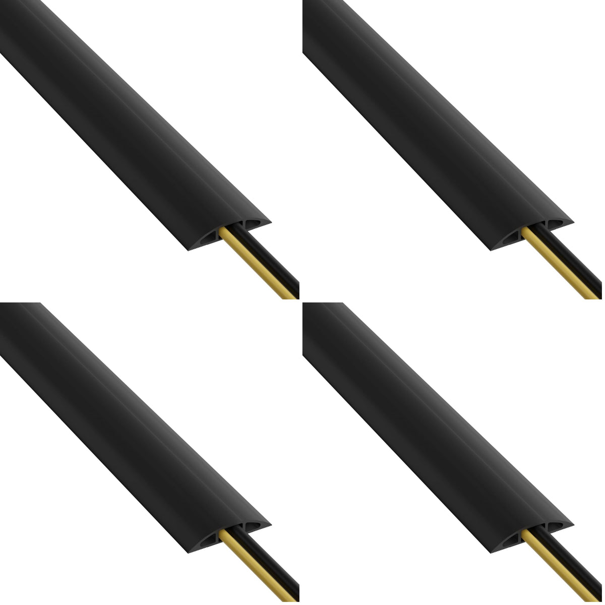 D-Line 6ft Floor Cord Cover, Cable Protector, Hide Extension Cords, Protect Cords, Prevent Cable Trips, Heavy Duty Cord Hider - Cable Cavity = 0.63" (W) x 0.31" (H) - Beige
