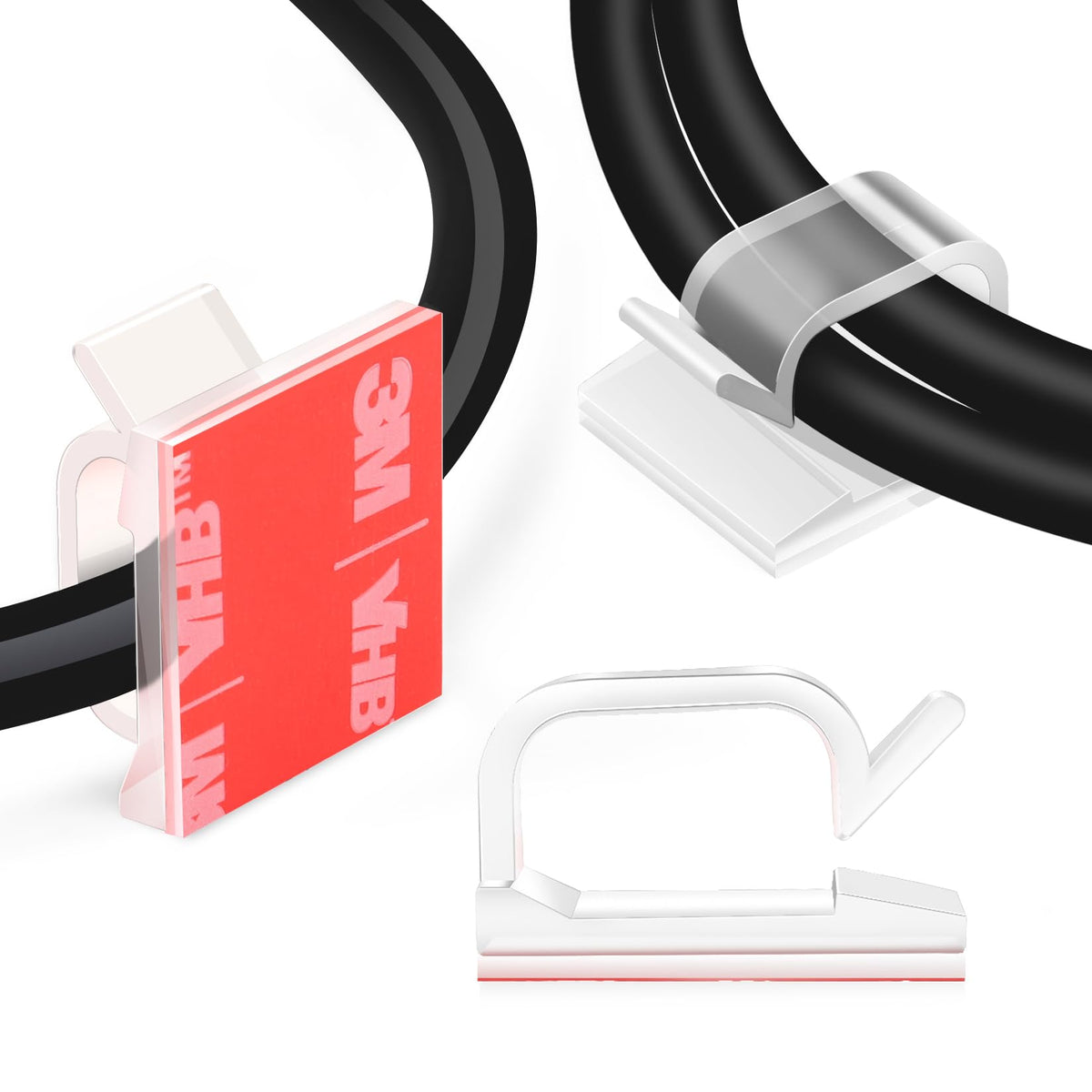 XHF 120PCS 5/8” Black Adhesive Cable Wire Wall Light Clips, Cord Holder