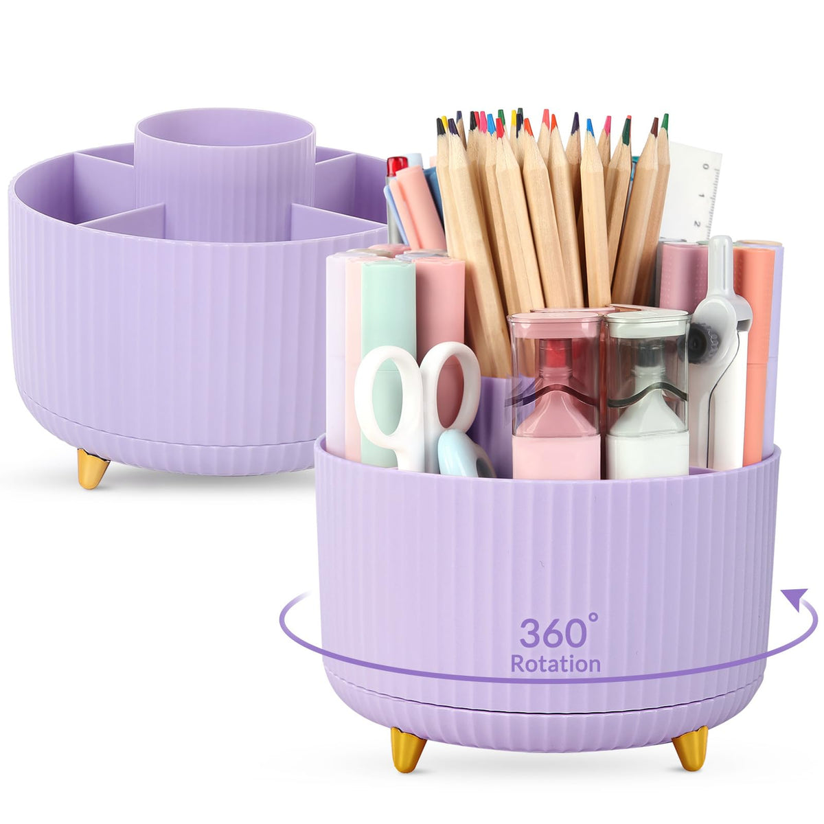 SKYDUE 360 Degree Rotating Desk Organizer, Pencil Pen Holder for Desk
