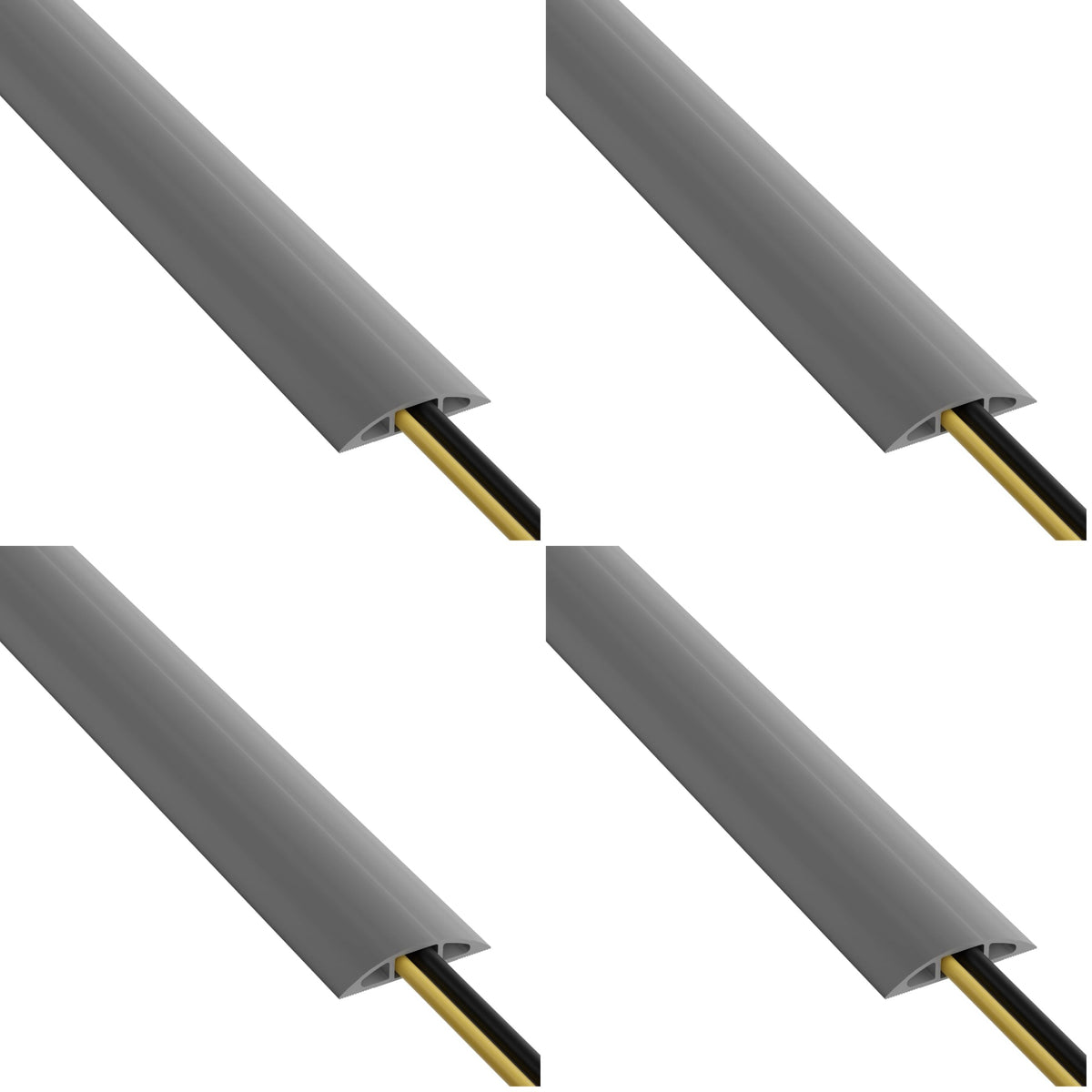 D-Line 6ft Floor Cord Cover, Cable Protector, Hide Extension Cords, Protect Cords, Prevent Cable Trips, Heavy Duty Cord Hider - Cable Cavity = 0.63" (W) x 0.31" (H) - Beige