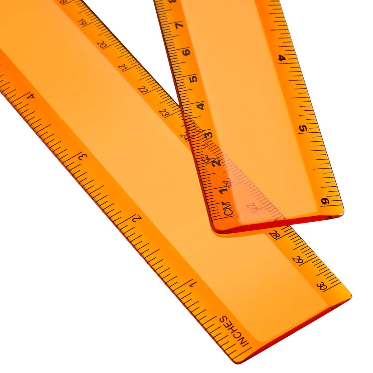 EBOOT 2 Pack Plastic Ruler Straight Clear Measuring Tool, Purple, 12 Inch