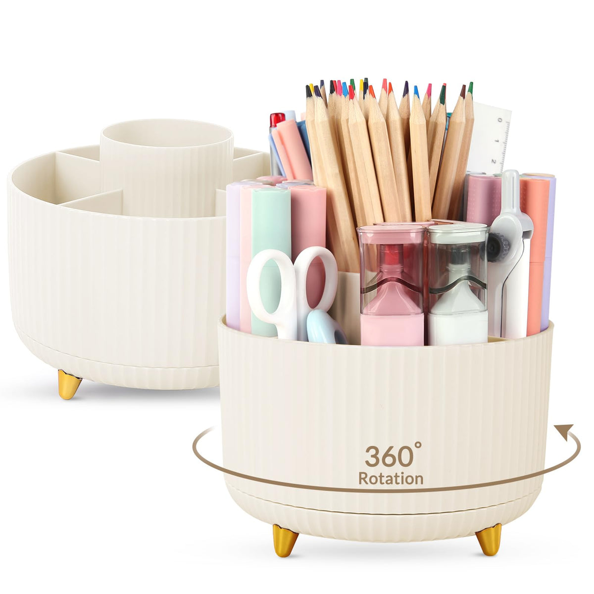 SKYDUE 360 Degree Rotating Desk Organizer, Pencil Pen Holder for Desk