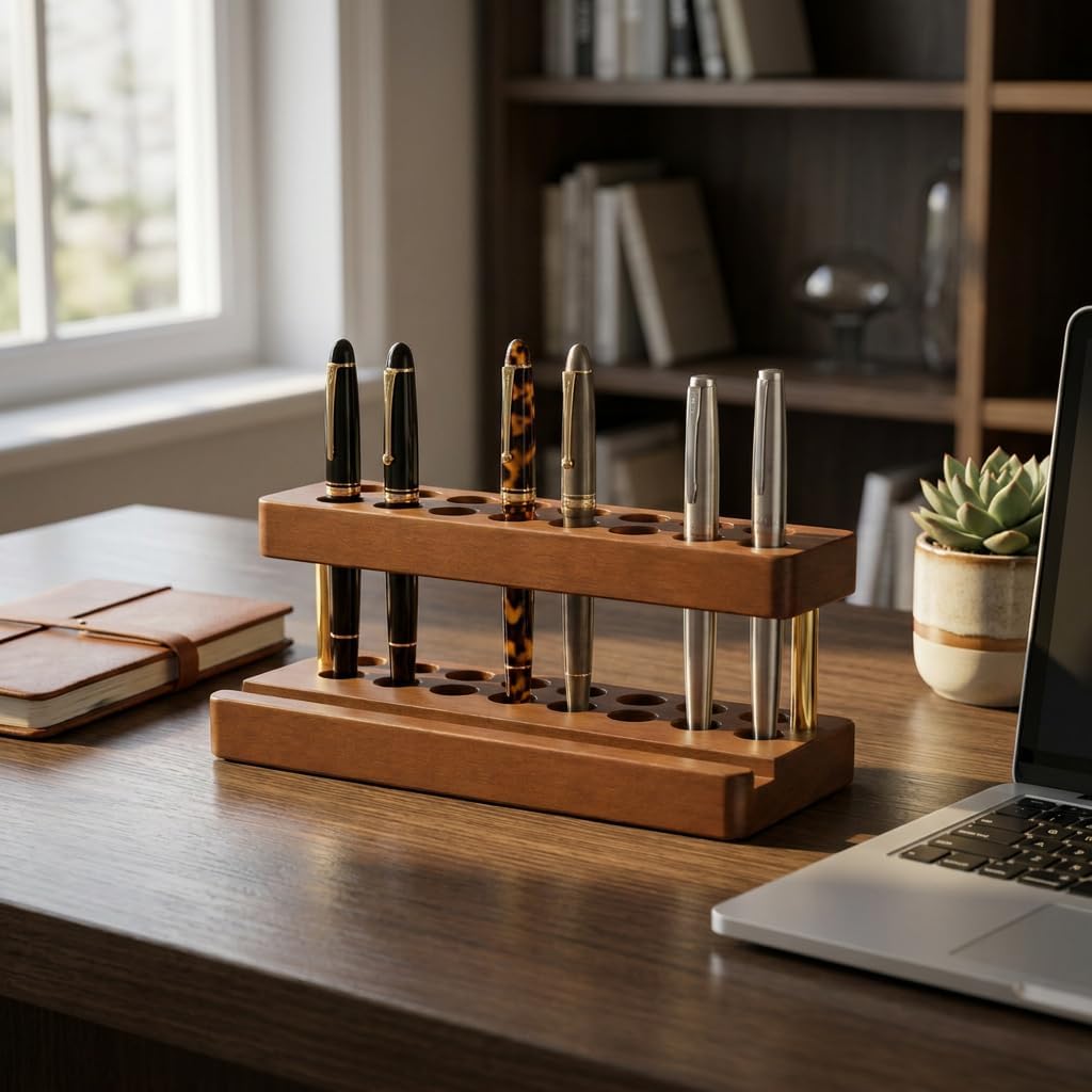 Pen Holder for Desk, Pencil Organizer, Fountain Pen Display Stand